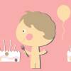 Детский фон для сайта День Рождения с тортом