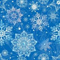 Новогодний фон для сайта Ледяные снежинки на голубом фоне