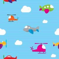 Голубой фон для сайта Голубой мультяшный фон с самолетами и вертолетами